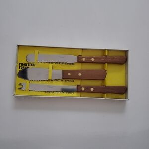 Frontier Forge 3 Piece Party Time Knife Set Stainless Wood Made In Japan